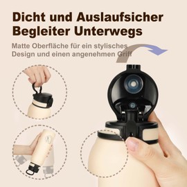 UZSPACE Stainless Steel Water Bottle 1 L (970 ml), Insulated Double-Walled Sports Bottle with Flip Lid, One-Hand Opening, Leak-Proof, Water Bottle for Hiking, Sports, Fitness, Gym, Outdoor, Workout,