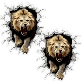2pcs Majestic Lion Car Decal 4.72"x5.51", Waterproof PVC Material Stickers Suitable for Cars, Trucks, Motorcycles, Walls |#AZ250