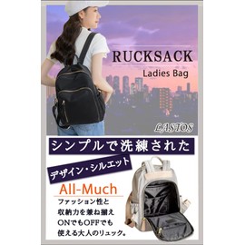 LASTOS Women's Backpack, Lightweight, Small, Waterproof, Outdoor, School, Casual, Black