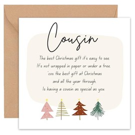 Special Cousins Christmas Card - Christmas Cards for Cousin - Female Male 2024 Funny - 14cm