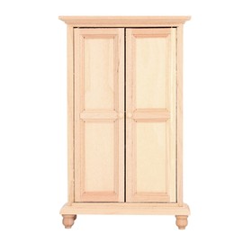 1:12 Dollhouse Wardrobe Wooden Miniature Bedroom Living Room Scene Double Door Closet Furniture Accessory