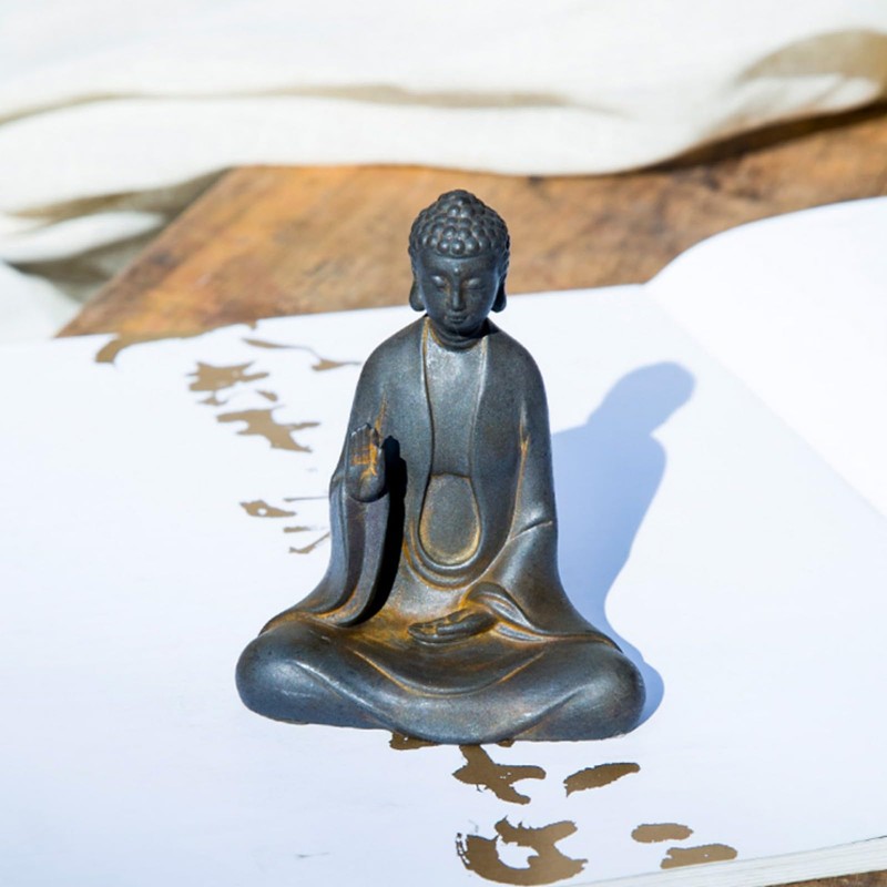 Daisylily Faceless Buddha Statue - Solid Cast Iron Buddha Figurine,