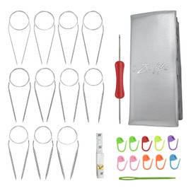 Circular Knitting Needles Set|11 Piece Set of Long Knitting Needles|32 inches/80 cm|Suitable for Beginners to Knit Sweaters, Scarves, Blankets and Other Projects!