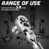 DISEN 3/8" Drive Extendable Flex-Head Ratchet,72-Tooth, Quick Release, Father's Day