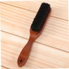 Minkissy 1pc Beard Brush Wooden Handle Portable Pig Bristle Styling