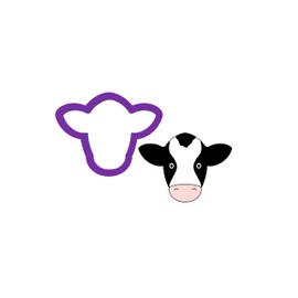 Cow Head Cookie Cutter - Fondant Cutter - Polymer Clay Cutter (1.5")