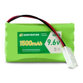 GENYESTAR 9.6V 1500mAh NI-MH Rechargeable Battery Pack for RC Cars, Boats, Robots, with Charger Cable