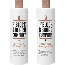 Block and Board Cutting Board Finishing Kit | Cutting Board Wax & Oil | Used for Cutting Board, Butcher Block, & Wood Countertop | Seals and Restores | Food Grade Finish Solutions | 2 Piece Set