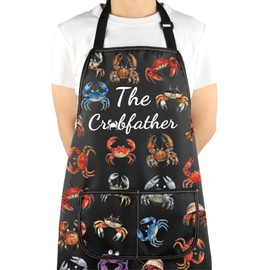 VAMSII Crab Lover Gift The Crabber Apron With Pockets Crab Cooking Kitchen Gift Housewarming Gift (The Crabber A)