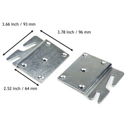 Mcredy 4 PCS Heavy Duty Universal Wood Bed Rail Hook Plates for Frame Bracket Headboard Footboard Replacement Parts, Screws Included