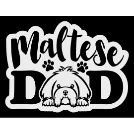 Redgeez Corner Maltese Dog Dad Vinyl Decal Sticker Car Truck Window Wall Tablet Laptop 4x4