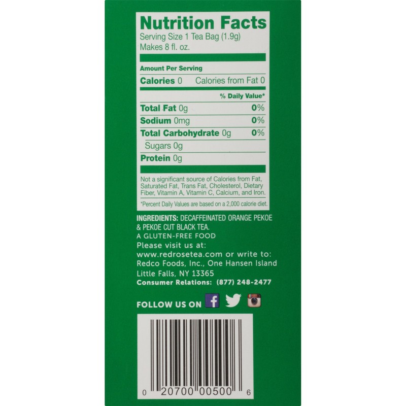 Red RoseTea Bags Naturally Decaffeinated Premium Blended, 48 ct