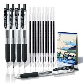 Generic Zebra Sarasa Clip 0.5 5 pens and 10 Refills with Original Sticky Notes Set