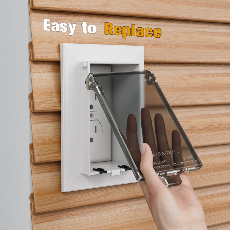 3Pcs Recessed Outlet Box Cover, DBVC-1 Replacement Cover, UV Rated,