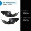 TRQ TRQ Front Inner Fender Liner Set Compatible with 2013-2016