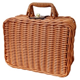Suitcase Company GPT Basket Bag, Small, Basket, Trunk Type, Picnic, Storage, Lunch Bag, Small Items, Basket, Natural, Simple, Handle, Brown