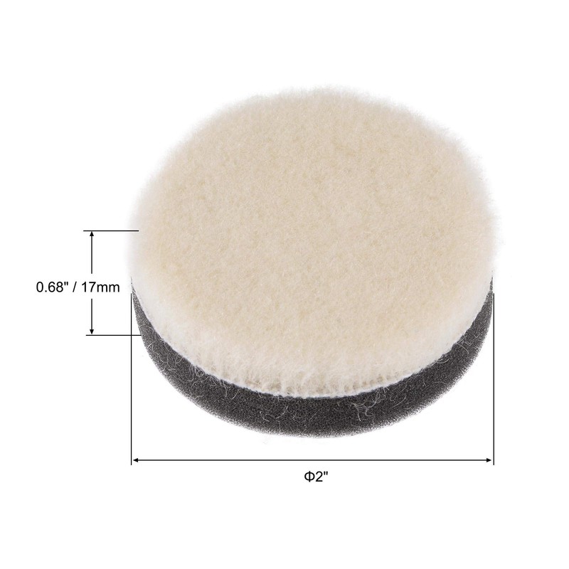 uxcell 2" Wool Felt Sponge Polishing Pad Hook and Loop
