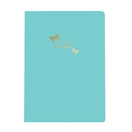 Graphique Large Vegan Leather Journal, Butterflies – 7” x 9.5", 192 Lined Pages, “Daily Thoughts” Quote Embellished in Gold Foil on the Cover – Perfect for Taking Notes, Lists and More