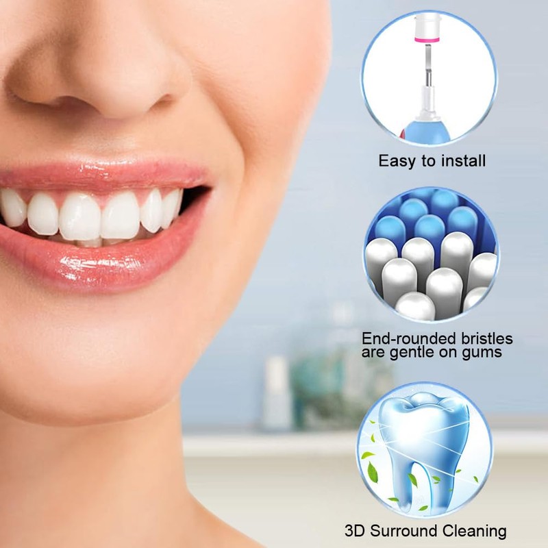 8 Pack Sensitive Gum Care Replacement Brush Heads Compatible with