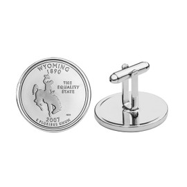 US 2007 Wyoming State Quarters Bu Unc Coins Cufflinks NEW