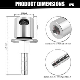Remote Mount Fuel Tank Vent Valve,Detachable Gas Tank Vent Valve with Strainer Design Fits 5/16" Hose Harb for Fuel Tanks,Universal Car Accessories for Car Truck SUV