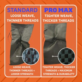 DURASACK Pro Max Heavy Duty Sand Bags for Flooding with 4,000 Hours UV Protection Sandbags for Weight, 100 lbs Capacity, 14x26 in, Orange, 20 Count