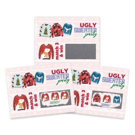 My Scratch Offs - 26 Pack Ugly Sweater Scratch Off Card Tickets for Adult Games, Christmas Party, Cards for Family and Friends