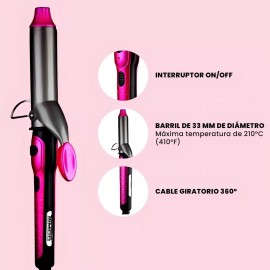 Timco Tenaza Rizadora De Cabello Timco® Tcx-33 Con Recubrimiento Cerámica Y Nano Titanium De 33 Mm