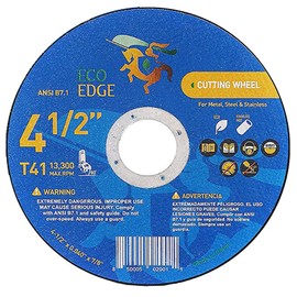 Eco Edge 10-Pack 4.5-Inch Cut Off Wheel: Aluminum Oxide Double Reinforced Cutting Disc (4-1/2"x0.040") 7/8" Arbor for Angle Grinder, Type 41, Ultra Thin Cutting Wheels