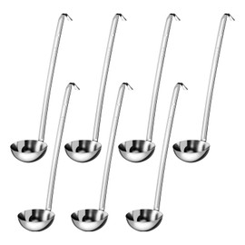 Gatphy 7Pcs Soup Serving Spoon Ladle Stainless Steel Sauce Ladle Spoon 4oz Long Handled Soup Ladles with Hanging Hole Small Sauce Ladle Kitchen Utensils Soup Ladles for Restaurants Home