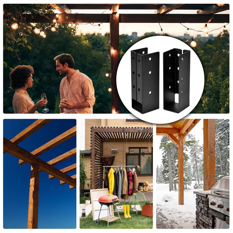 4 Pcs Upgraded Concealed Beam Hangers, 2"x4" Outdoor Concealed Flange,