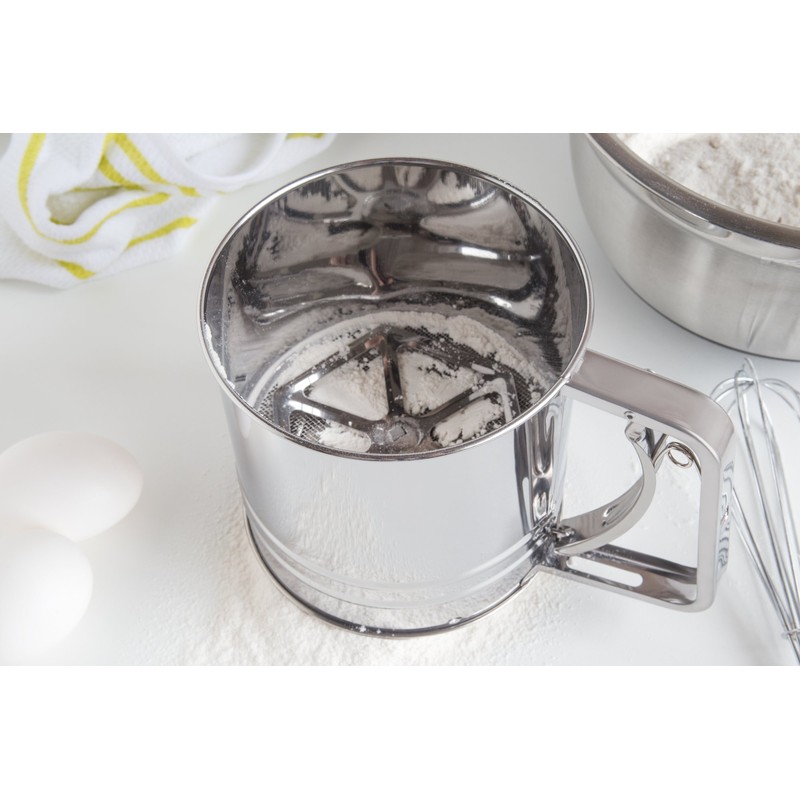 Fox Run Stainless Steel Flour Sifter, 4 Cup Capacity