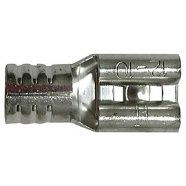 (100) Non-Insulated 8 Gauge Female Quick Disconnect Connector .250 Stud Electrical Wire Terminal - USA