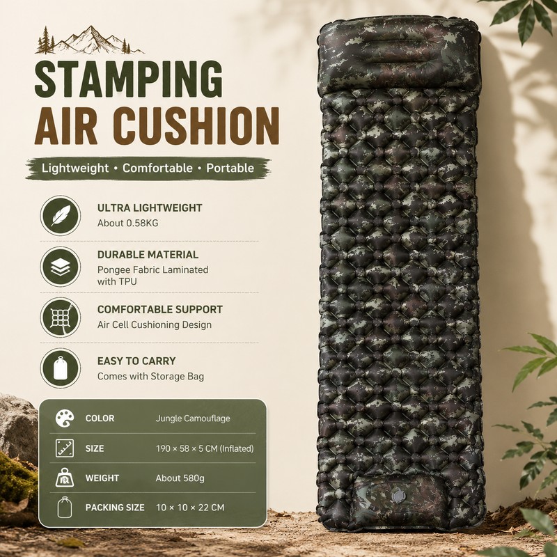Inflatable Camping Sleeping Pad for Outdoor Rest – Built-In Foot