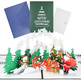 MELLIEX 3D Christmas Cards, Paper Craft Pop Up Card, Christmas Greeting Cards with Envelope Set for New Year Christmas Greetings