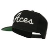 Aces Embroidered Flat Bill Cap - Black OSFM