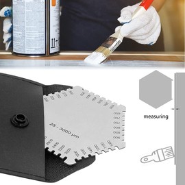 DEWIN Wet Film Comb, High Precision Stainless Steel Wet Film Gauge, 25-3000um Thickness Gauge for Paint Vanish Thickness Measurement