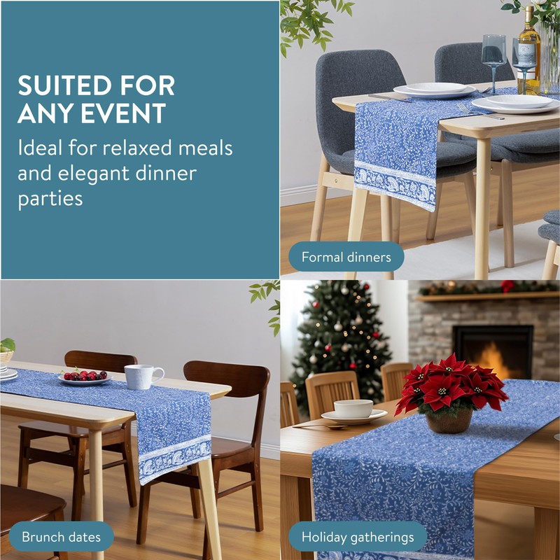 JEMIDI Table Runner Blue 40 x 180 cm - 100%