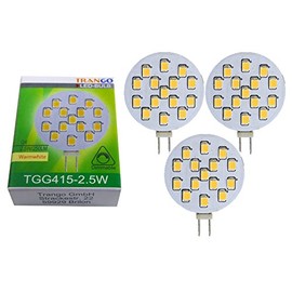 3 x Trango 2.5 watts LED bulb warmwhite G4 12V AC/DC TGG415-2.5W