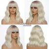Amarlis Ombre Blonde Curly Bob Wig with Bangs for Women