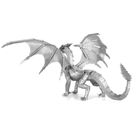 Fascinations PS2012 Metal Earth Metal Construction Kits - Fantasy Silver Dragon Steel Dragon, Laser Cut 3D Construction Kit, 3D Metal Puzzle, DIY Model Kit with 3.5 Metal Plates, from 14 Years