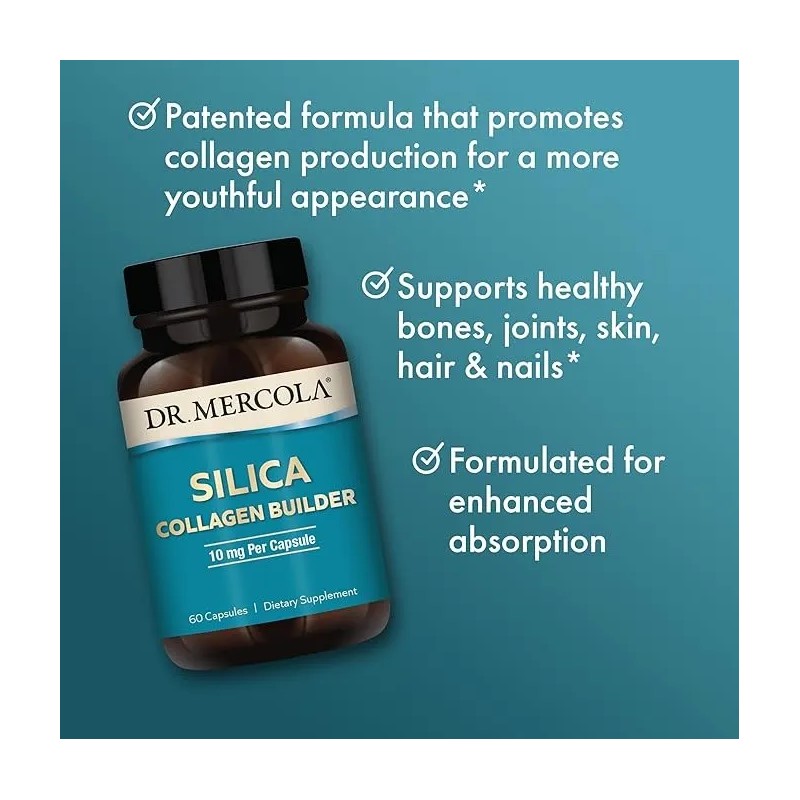 Dr. Mercola Silica Collagen Builder 60 Capsules Sabor Sin Sabor