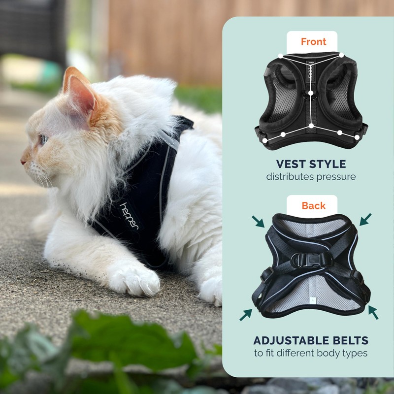 Hepper Cat Harness and Leash Escape Proof Set - Black