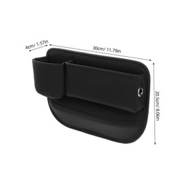 iplusmile 2pcs Car Seat Gap Filler Organizer Durable PU Storage Box for Keys Cards Phones Sunglasses Small Items Easy Installation Accessible Design Black