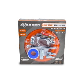 AVAGARD PV3825KIT1 3/8" x 25' PVC 10pc Air Hose Kit for Air Tools and Compressors – 300 PSI Working Pressure – Weather Resistant – Reusable Storage Bag
