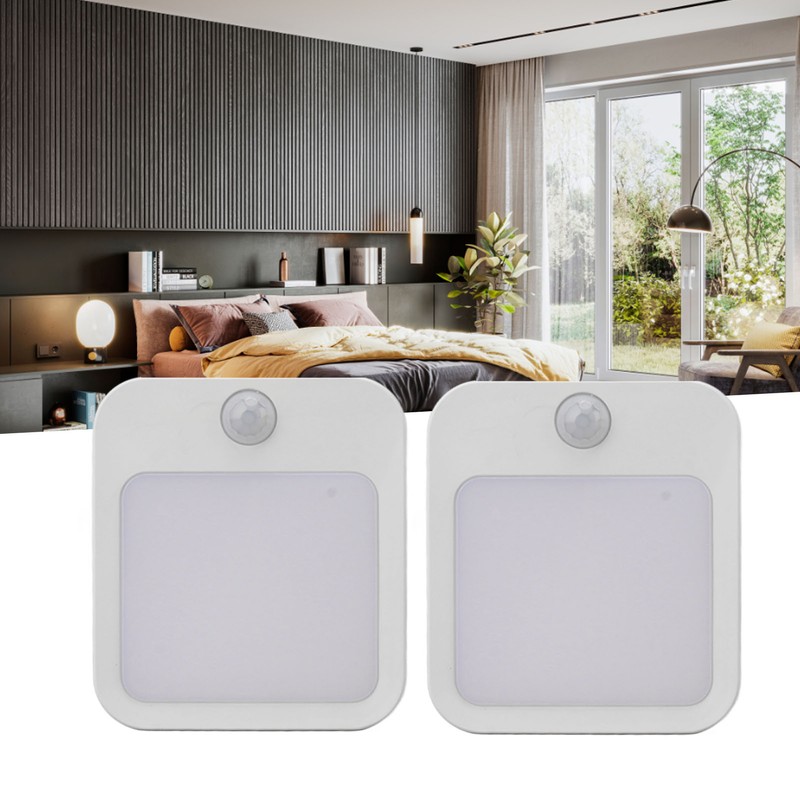 2pcs Plug in Night Light with Motion Sensor Mini Warm