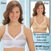 Collections Etc Women's Underwire-Free Comfortable Cotton Bra White 44D