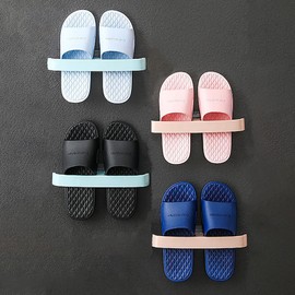 CARURLIFF Wall Mounted Shoe Rack, Hanging Shoe Rack for Door, Self Adhesive Wall Mounted Holders Shelf Hanging Bathroom Storage Box Slippers Hanger Shoe Rack Shoe Organizer (4pc)