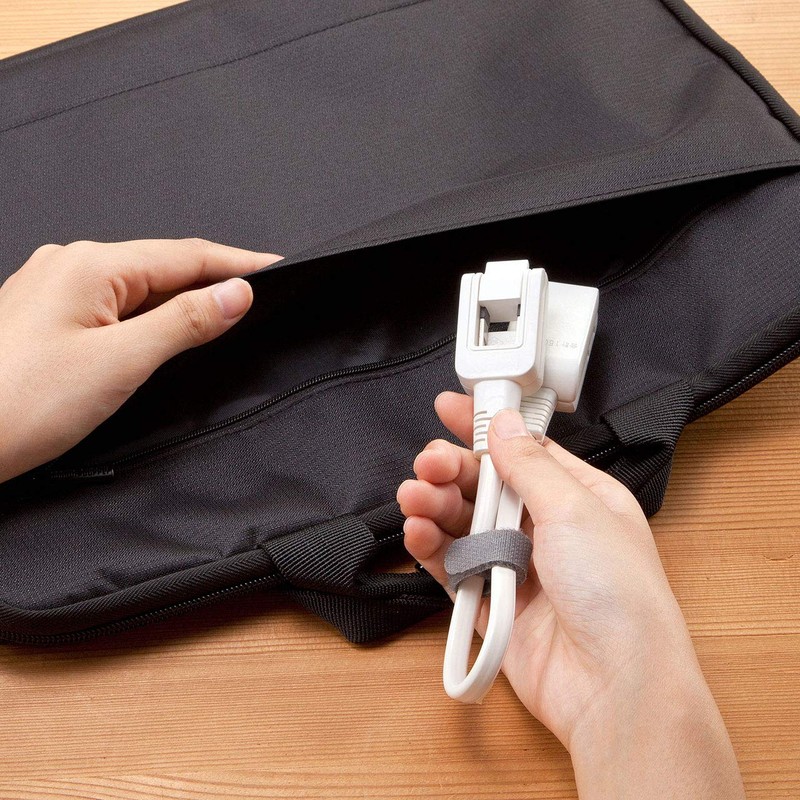 Sanwa Supply TAP-M602W Micro Tap 2-gang 0.2m Folding Swing Plug