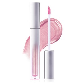 Prreal Metallic Liquid Lipstick, Glitter Lip Gloss, Moisture Shimmer Lip Plumper Gross, Diamond Pearl Shine, Non-Sticky Long Lasting Metallic Lipstick Lip Eyeshadow Makeup, 02 Sakura Pink